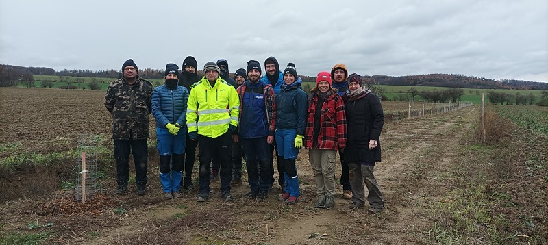 Lidé z Mapra osázeli obnovenou polní cestu na Hané